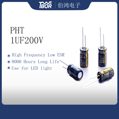 1UF200V 로우 ESR 알루미늄 전기분해 축전기 6.3x11mm 8000 시간