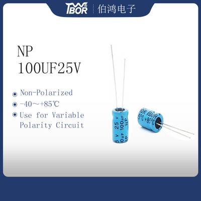 NP 100UF25V 자동차 Amp 축전기 양성 극성 알루미늄 전기분해 축전기