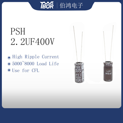 8x12mm 하이 리플 경향 전해 커패시터 2.2UF400V 5000 시간